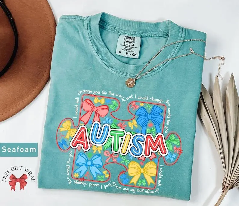 Comfort Colors Autism Awareness T-Shirt, I would Change the World For You, Teacher Shirt, Cozy Clothing