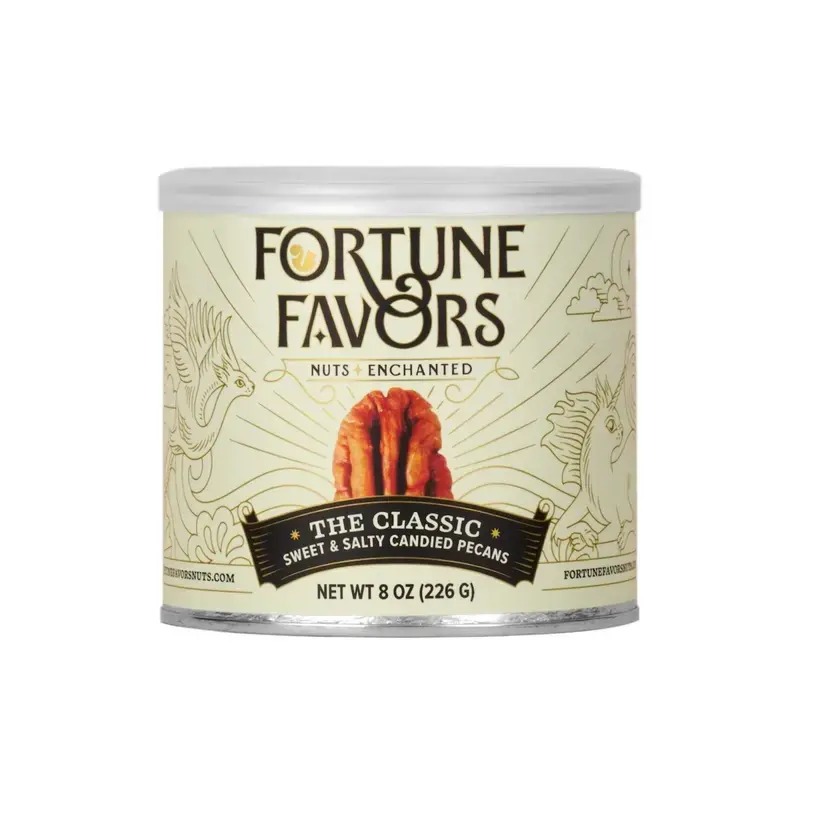 Fortune Favors Candied Pecans 8oz each- Sweet Salty Spicy Crunchy Nuts Snack,All Natural No Preservatives, Golden Pecans 50 Less Sugar.