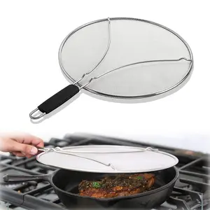 Stainless Steel Grease Splatter Guard – Fine Mesh Oil Splash Screen for Frying Pan & Cooking Pots, Non-Stick Kitchen Gadget with Heat-Resistant Handle, Easy Cleanup #KitchenGadgets