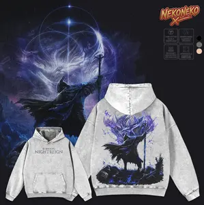 Elden Ring Nightreign Washed Hoodies & Tees, Vintage Dark Fantasy Graphic T-shirt, Premium Heavyweight Cotton Loose-Fit Streetwear, Trendy Video Game Merch, Unisex Oversized Summer Outfits