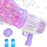 Bubble Gun, Bazooka Bubble Machine Gun, Bubble Blaster Gun with Bubble Solution, 69 Holes Bubble Bazooka Gun Outdoor Summer Toy Party Favors for Kids Purple Easter Bubble Maker Blowers