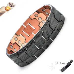 Magnetic Bracelet for Men 3X Ultra Strength 3500 Gauss Magnets Adjustable Sizing Tool for Enhanced Comfort Daily Wear
