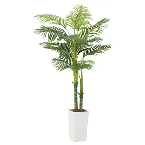 Garvee 6FT Artificial Palm Tree with Planter - Realistic Tropical Palm Plant for Indoor and Outdoor Home Decor, Perfect for Living Room, Office, and Party Settings
