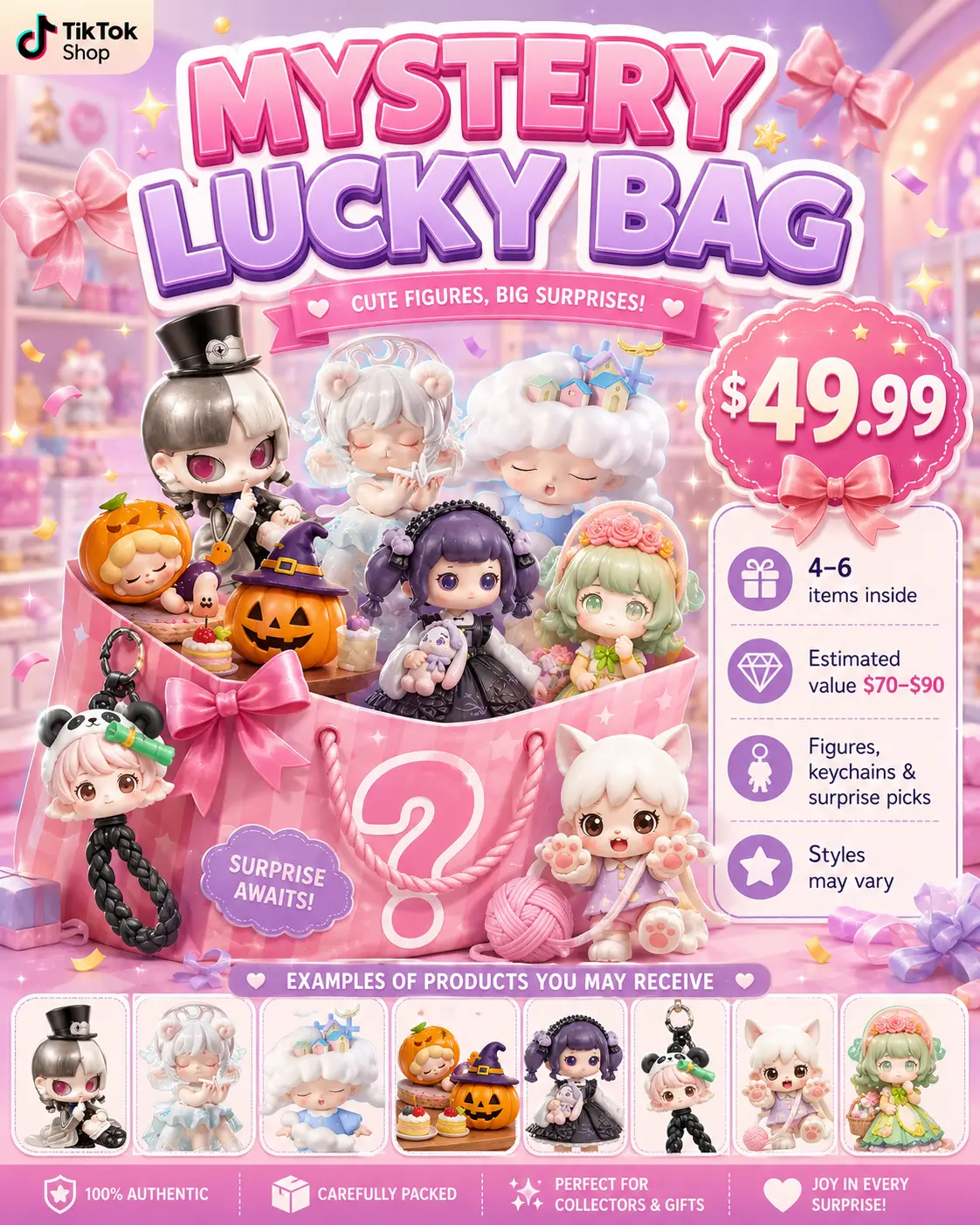 Kawaii Surprise Lucky Bag - 4–6 Trendy Toys Inside