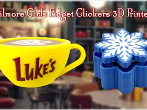 Gilmore Girls Luke's Diner & "I Smell Snow" Fidget Clickers 3D Printed
