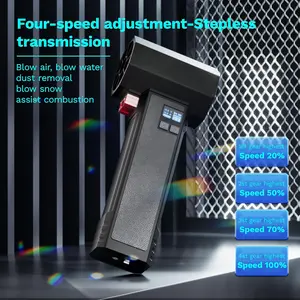 Turbo Dryer Blower for Car, Portable Oversize 64MM Super Electic Cordless Leaf Air Blower with Light & LED Display, 4000mAh, Max Thrust 2.65lb for Patio Cleaning, Lawn Care & Car Drying