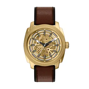 Fossil Men's Machine Automatic Brown Leather Watch
