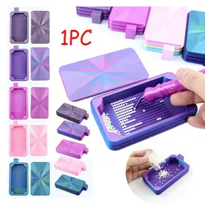 1PC Colorful New Diamond Painting Tray with Lid
