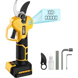 Brushless Electric Pruning Shears for DeWalt 20V Battery, Portable Cordless Pruning Shears with LCD Display＆SK5 Blades, Adjustable Cutting Diameter 0.8-1.2 Inch for Gardening Tree Pruning(NO Battery)