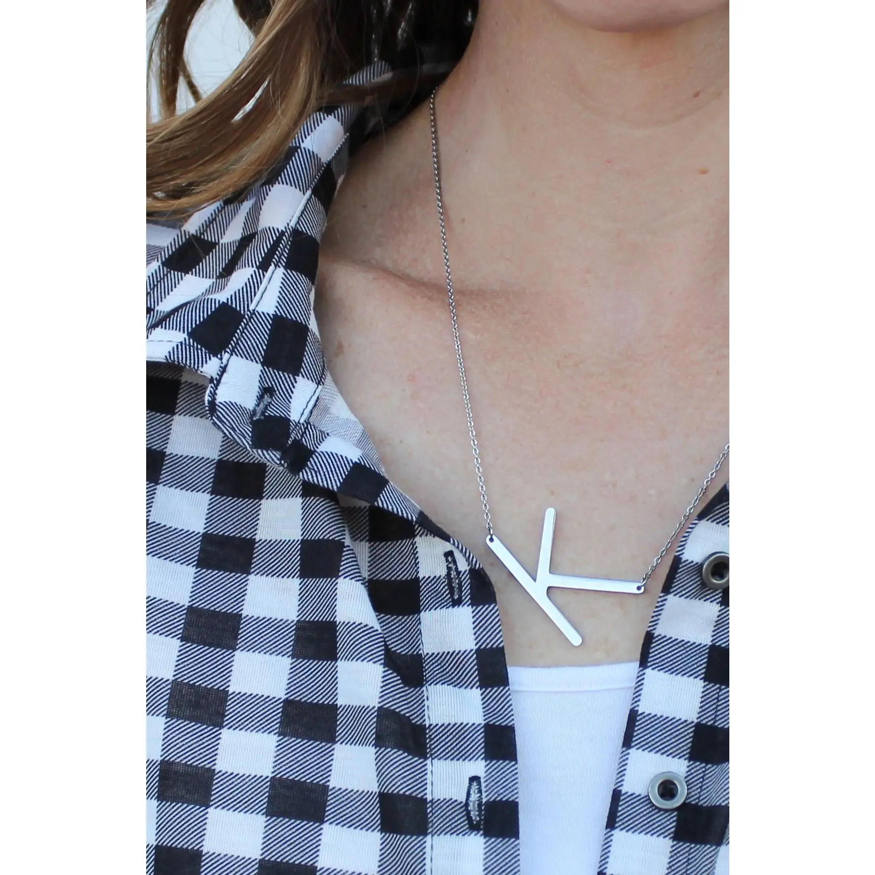 Large Initial Letter Necklace - Elegant Design with Large Letters, Comfortable Fit, and Versatile Style