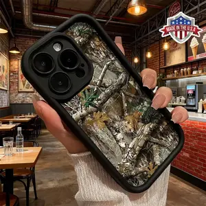 Cool Woodland Camouflage Pattern Aesthetic Case for iPhone 17 16 15 14 Pro Max 13 12 11 XR XS Plus Air Slim  Shockproof Anti Drop Protective Durable TPU Cover