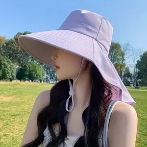 2026 New Women's Wide Brim Visor Hat with Neck Cape, UPF 50+ UV Protection Sun Hat, Lightweight Breathable Foldable Summer Cap for Daily Commute & Outdoor Wear