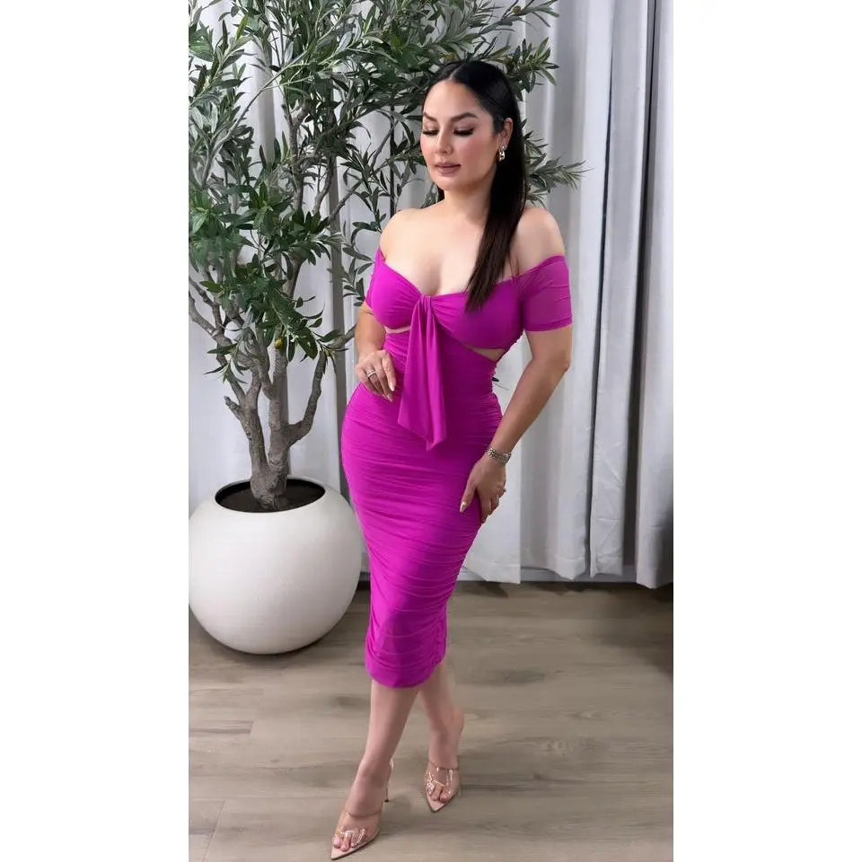 MONIQUE  FUCHSIA DRESS