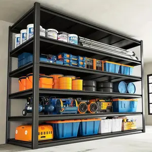 6-Tier Extra-Wide Adjustable Heavy-Duty Metal Shelving Unit, Suitable for Multi-Purpose Vertical Storage in Warehouses, Basements, and Garages Strong Shelves Organiser Racks Paint standingshelves