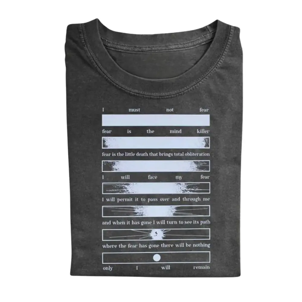 The DUNE Litany Aginst Fear T-shirt, Gift for Men, Gift for Women, Crew Neck T-shirt, Trending T-shirt