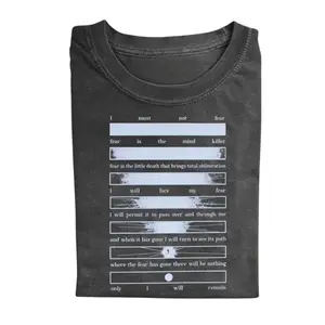 The DUNE Litany Aginst Fear T-shirt, Gift for Men, Gift for Women, Crew Neck T-shirt, Trending T-shirt