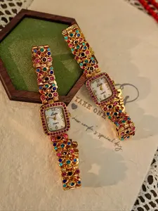 Women's Elegant Rhinestone Decorated Quartz Watch, Fashionable Rectangular Dial Watch for Women & Girls, Trendy All-match Watch for Birthday Gift, Fashion Watch Jewelry