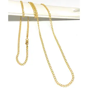 14k Solid Gold Cuban CURB Link Chain 18-24 inches 2.5mm (Semi-Hollow Style)