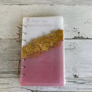 HopeAnastasiaDesigns Resin Budget Binder – Personalized Cash Envelope System with 8 Refillable Money Envelopes & Budget Sheets hardcover planner Five-Minute Daily Journal