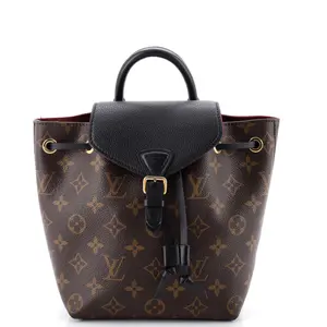 Pre-owned Louis Vuitton Canvas Coated, Leather Backpacks Montsouris NM Backpack Monogram Canvas with Leather BB by Rebag