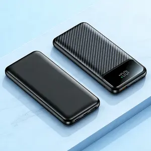 Carbon Fiber Power Bank 10000mAh – 22.5W Fast Charging Outdoor Portable Charger, Smart LED Display, PD 20W, Rugged Dual-Output Battery Pack for Hiking, Road Trips & Backpacking – Airline Safe