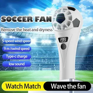 World Cup handheld fan Soccer Shaped Handheld Fan, Portable USB Rechargeable Mini Fan, Lightweight Stadium Fan for Game Day, Travel, Outdoor, 2026 Football Event Gifts