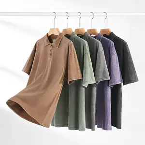 TOOTD Premium — Heavyweight 13 oz washed short-sleeve polo shirt (sizes 42–50), 100% cotton, men’s summer apparel