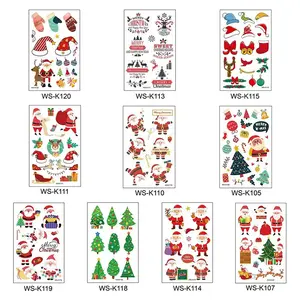 2024 New Christmas Tattoo for Children - Waterproof Christmas Tree Hat Socks Disposable Tattoo Stickers