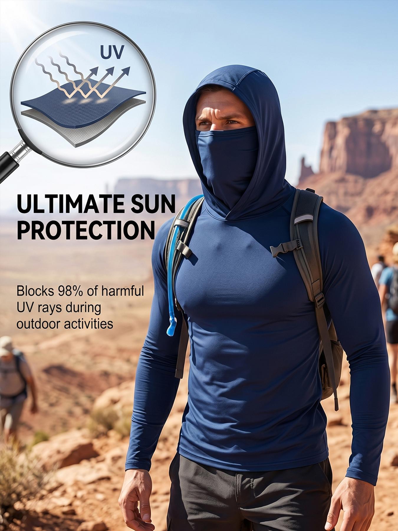 6 Pack Men UPF Sun Protection Compression Hooded Shirts. Quick Dry Breathable Long Sleeve Athletic Tops with Attached Face Mask. Lightweight Cooling Performance Activewear for Fishing Construction Outdoor Work 6 Pack Men UPF Sun Protection Compression Hooded Shirts. Quick Dry Breathable Long Sleeve Athletic Tops with Attached Face Mask. Lightweight Cooling Performance Activewear for Fishing Construction Outdoor Work
