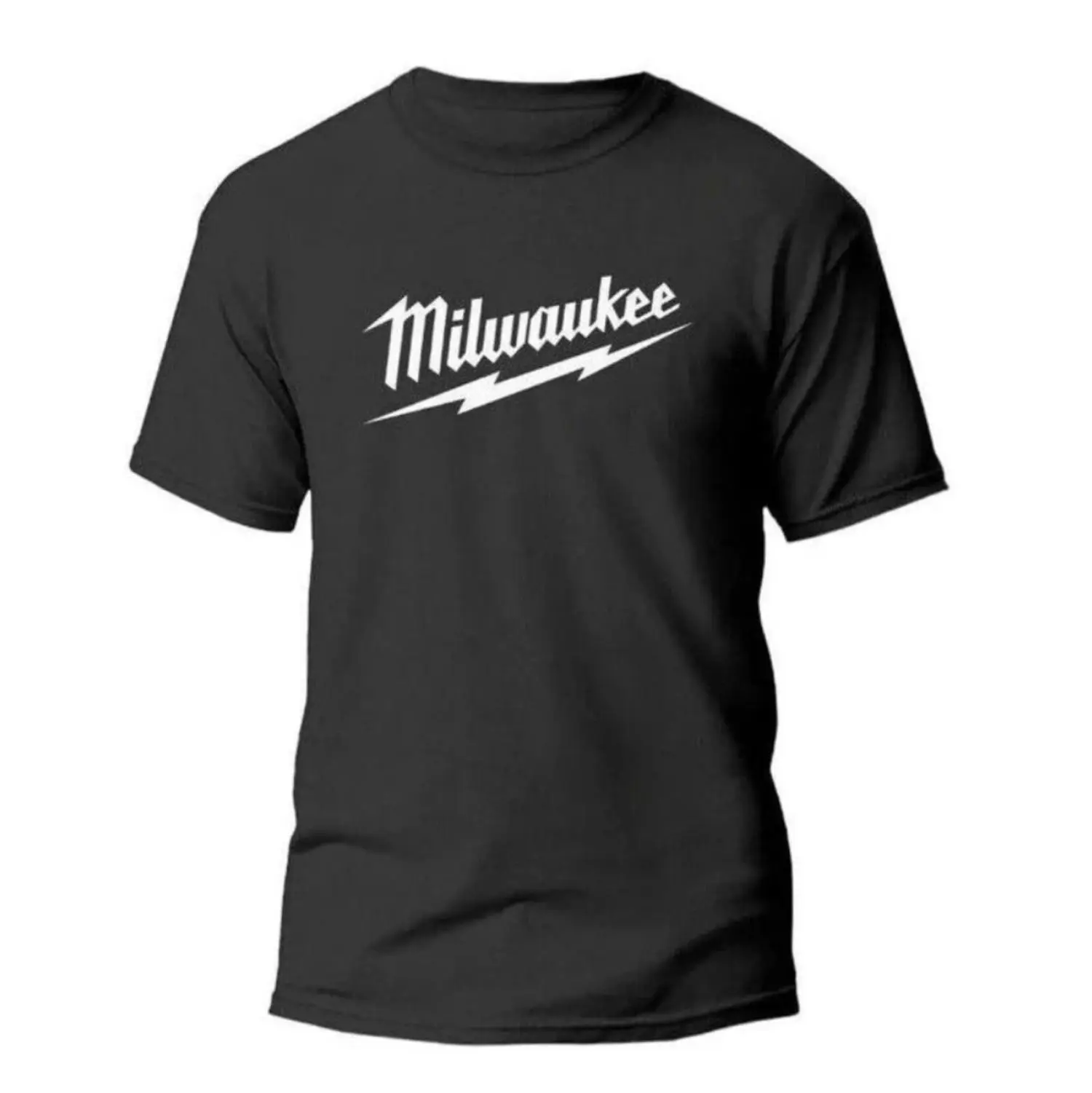 Milwaukee Logo T-Shirt For Men In Black And White Available In Sizes S To 5XL With Short Sleeve Comfort Fit