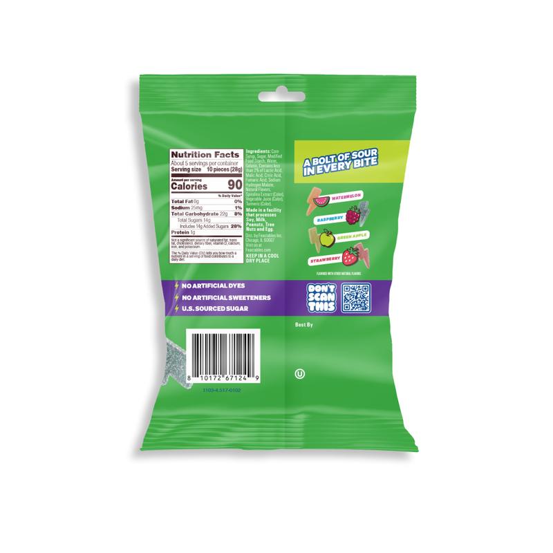 Feastables by Mr.Beast - Sour Strikes – Mixed Gummies, Sour Candies, with Watermelon, Green Apple, Strawberry & Raspberry Flavors, Sweets for Kids and Adults, Perfect Halloween Snack