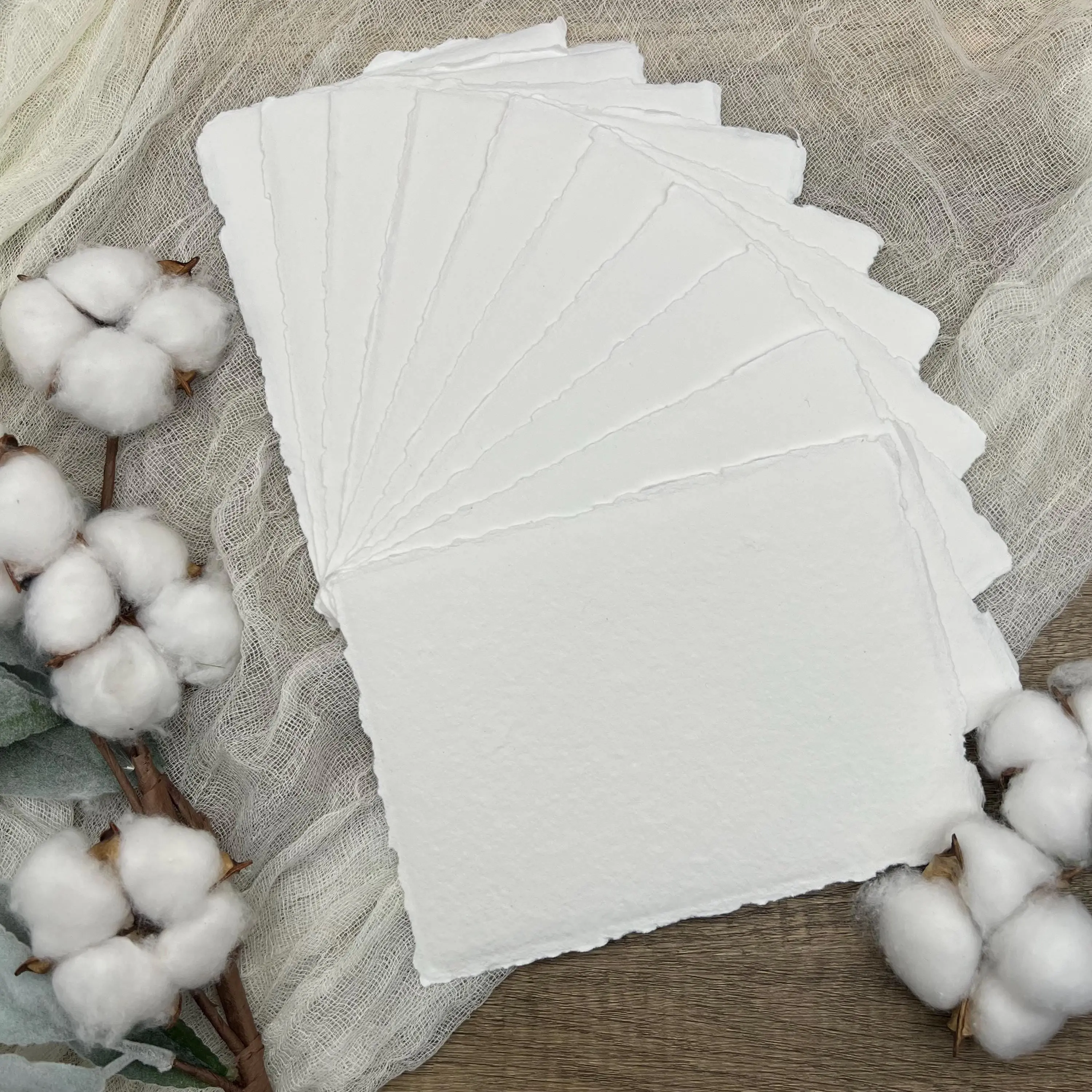 White Handmade Cotton Paper (Set of 10) (Copy)