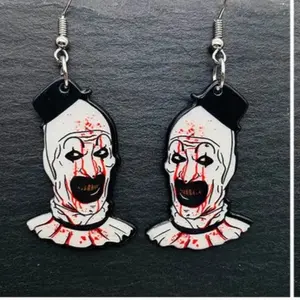 Art the Clown Earrings - Unique Design with Bloody Clown Face and Classic Clown Hat Style