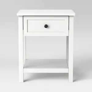 Traditional Side Table  with Storage Drawer Classic White - Room Essentials