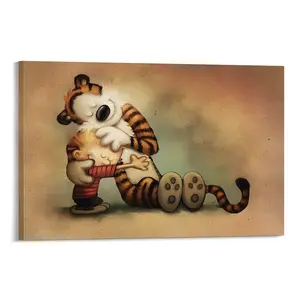 Funny Calvin Hobbes Adventures in Imagination Canvas Poster - Sweet Friendship Art for Kids Room & Playroom Decor Canvas Poster Bedroom Decor Sports Landscape Office Room Decor Gift Frames Ornaments Wall Artistic
