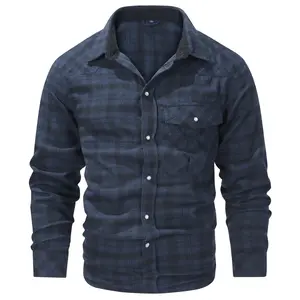 Summit Flannel Shirt Men's Plaid Long Sleeve Button Up with Chest Pocket Collared Casual Versatile Design Cotton Top
