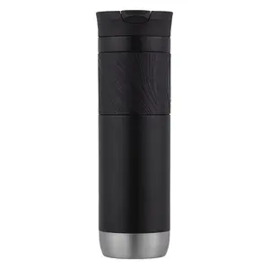 24 fl oz Vacuum Insulated Stainless Steel Travel Mug with SNAPSEAL Lid and Grip, Black Drinkware Flasks