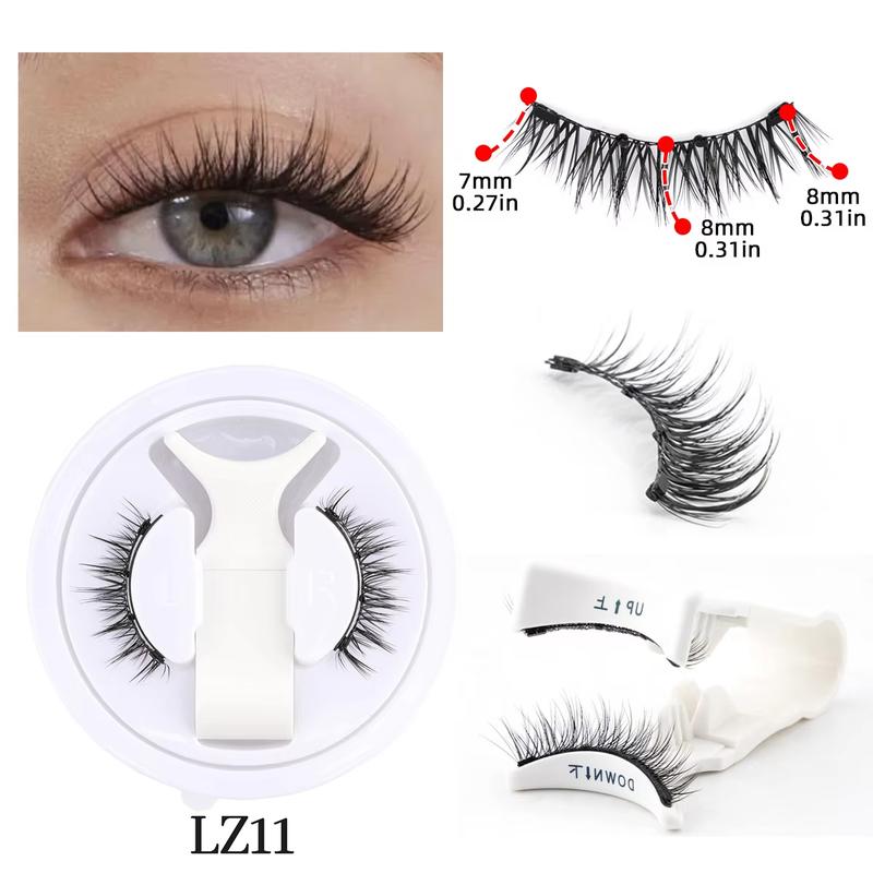 LZ11 Hot 1 Pair Magnetic Eyelashes Handmade Fluffy Faux Mink Lashes Reusable Natural False Eyelashes with 7mm & 8mm Length and Magnetic Tweezers Set Makeup