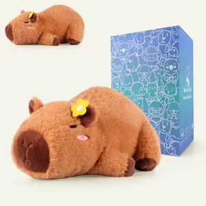 7" 1.32lb Lying Capybara Plush Heat Patches, Heatable & Coolable Lavender Heating Pad For Period & Toddlers, Christmas Gifts