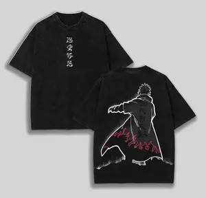 Minato Namikaze "Fourth Hokage" Father Naruto Anime Printed T-Shirt Washed Unisex Streetwear Naruto Merch Gift For Naruto Fan Minato Fan