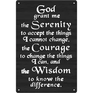 god grant me the serenity tin sign Vintage metal signs Christian Wall Art Serenity Prayer sign 6x8 inches