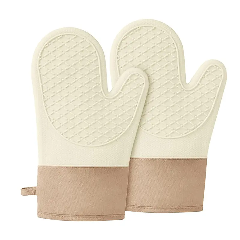 Thick Silicone Insulated Gloves, Microwave Heat Resistant Bakeware Oven Mitts, Soft Lining, Non-Slip Kitchen Essentials, Home, Cooking Gift, 1 Pair