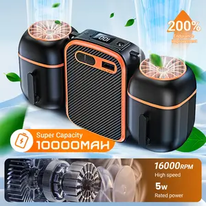 Wearable Waist Fan, New Upgrade Cool Tech Gadgets, 10000mAh 3-Speed Dual Duct LED Display USB Type-C Hands-Free Clip-On, 24H Enhanced Battery Runtime, 16°C Full-Body Cooling 14m/s Strong Wind, for Outdoor Workers Hiking, Cool Gadgets