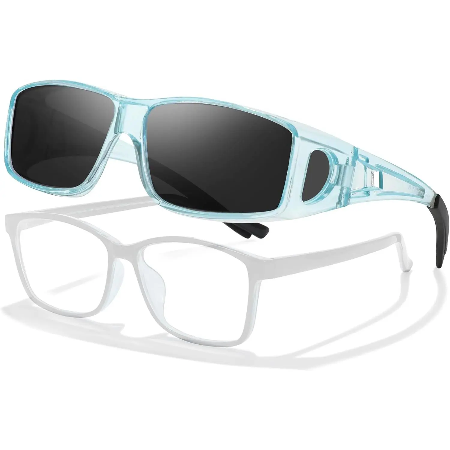 A22 Transparent Blue Frame Polarized Grey Lens 
