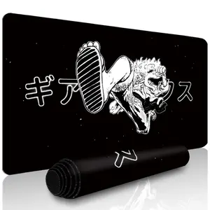 [Anime Game Mouse Pad] 1pc Anime Style Game Mouse Pad And Pc Desktop Keyboard Mat | Black And White, Durable Non-Slip Rubber Base, High-Definition Print, Available In Xl, Xxl Sizes - Ideal For Home, Dorm, Gamers, Office Decor
