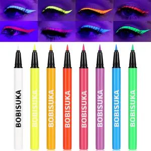 BOBISUKA 8 Colors UV Neon Liquid Eyeliner Set, Matte Colored Eyeliners Pen,  Colorful Waterproof Smudge-proof Pigmented Graphic Liners, Delineadores de Colores Para Ojos Eye Makeup Gift Kit