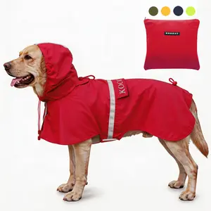 KOOGAL Dog Raincoat Waterproof Windproof, Reflective Dog Rain Jacket for Small Medium Large Dogs, Full Body Rain Suit