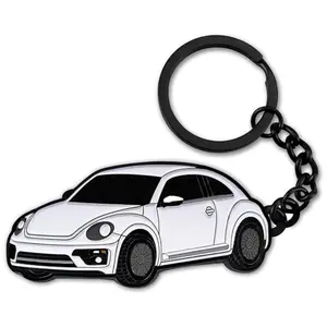 Volkswagen New Beetle Keychain, Metal Car Key Chain Accessory, VW New Beetle Key Fob Pendant for 2005–2022 Models, Cute Beetle Lover Gift, Automotive Keyring