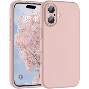 Designed for iPhone 16 Plus Case,Premium Liquid Silicone with [Soft Anti-Scratch Microfiber Lining][Upgraded Camera Protection] Slim Shockproof Phone Case for Men Women Girls,Chalk Pink
