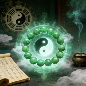 Taoist Blessed Agate Bracelet for Peace & Blessing – Handcrafted Feng Shui Amulet for Protection, Good Luck & Spiritual Calm